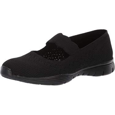 Imagem de Skechers Sapatilhas femininas Mary Jane de malha Seager Power Hitter, Preto/preto, 41