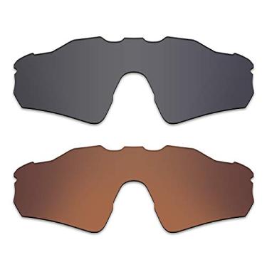 Imagem de Kygear Lentes de reposição polarizadas antidesbotamento para óculos de sol Oakley Radar EV Path, Preto e marrom, Medium