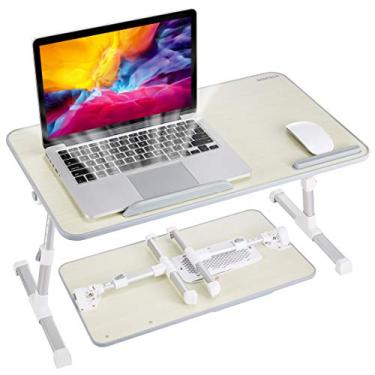 Imagem de 8AMTECH Mesa de colo – Mesa ajustável para laptop com ventilador de resfriamento para escritório, casa e viagens