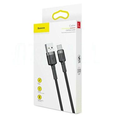 Imagem de Cabo Reforçado USB-C Cafule Preto 3A 1M