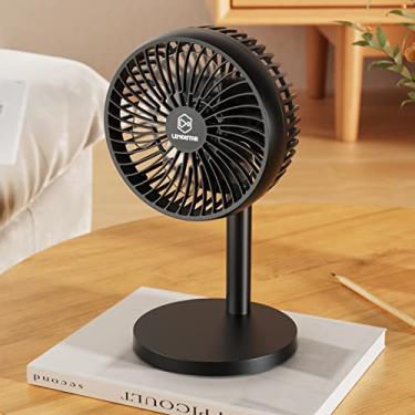 Imagem de Ventilador de mesa de 15 cm para quarto, ventilador pequeno USB com 4 velocidades, altura ajustável, ventilador de mesa de resfriamento pessoal, rotação de 72°, ultra silencioso, leve, ventilador de