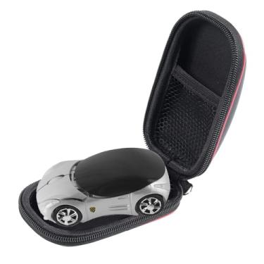 Imagem de elec Space Mouse sem fio, mouse óptico ergonômico 3D em forma de carro esportivo, mini mouse para crianças, mouse de computador para laptop, PC com capa de mouse (prata)