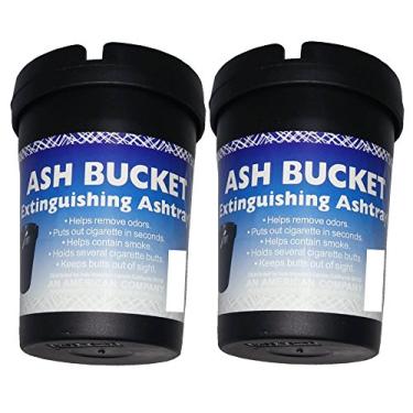 Imagem de Ash Bucket (2 pacotes de cinzeiro para carro extintuindo cinzeiro balde portátil, acessório para fumar, caminhão, casa, escritório, praia, preto