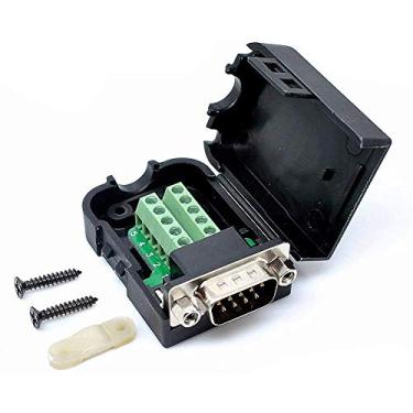 Imagem de Conector F-ber Male/fêmea DB9 9 Pin D-SUB Placa terminal de plástico sem solda para parafuso terminal conector módulo de sinal, Male Nuts