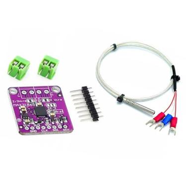 Imagem de PAMEENCOS 1 conjunto MAX31865 PT100/PT1000 RTD 3,3/5V sensor termopar temperatura placa amplificador módulo detector de temperatura com -50 a 200°C 0,5 m 3 fios PT100 RTD sensor sonda