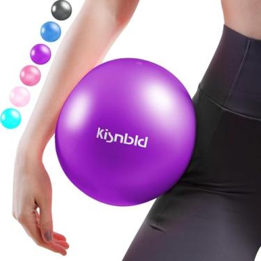 Imagem de kisnbld Pequena bola de exercício, mini bola de pilates de 20 cm, mini bola de ioga antiexplosão e antiderrapante para estabilidade, fitness, fisioterapia, alongamento e treino de força central em