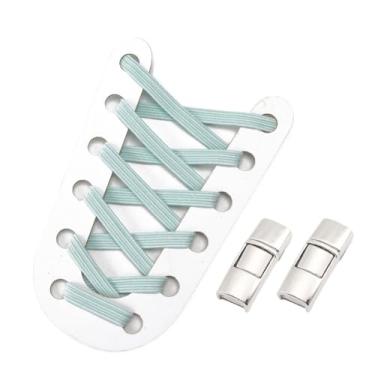 Imagem de No Tie Shoe Laces Men And Women Sneakers Metal Lock Lazy People Shoelace Elastic Shoelaces Shoe Accessories(Light green)
