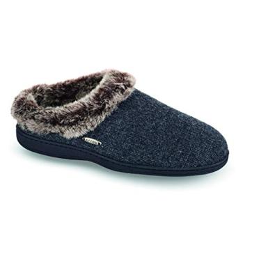 Imagem de Acorn Pantufas femininas clog, palmilha de espuma viscoelástica multicamadas com suporte de arco, Cinza-escuro mesclado, 5-6