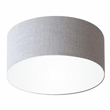 Imagem de Plafon Painel Sobrepor Cúpula Tecido 55x25 cm, Vivare Iluminação, Plafon3058 CZ, Cinza, Médio