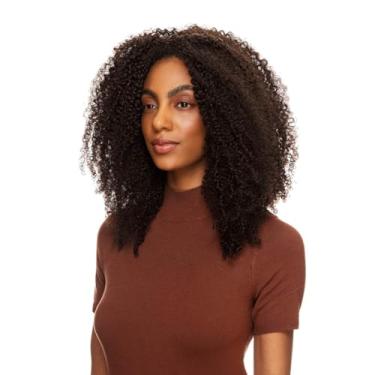 Imagem de Peruca Cabelo Humano Crespo Textura Coily Castanho Escuro De Benguela (60cm)