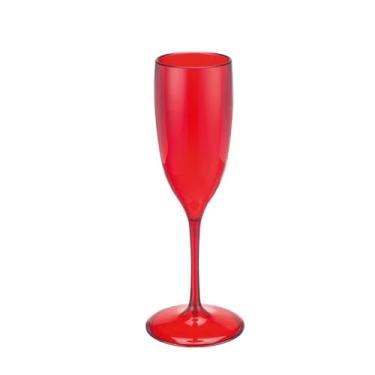 Imagem de CASAEC Taça de Champanhe em Acrílico - 6 Unidades (Vermelho) - 150 ml