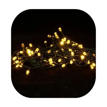 Imagem de Cordão Pisca 100 Led Prova D´água Fixo Fio Verde 10 Cores 10m Decor Natal