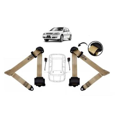 Imagem de Par de Cintos de Segurança 3 pontos Astra+ Par de Fechos - HCML, Bege