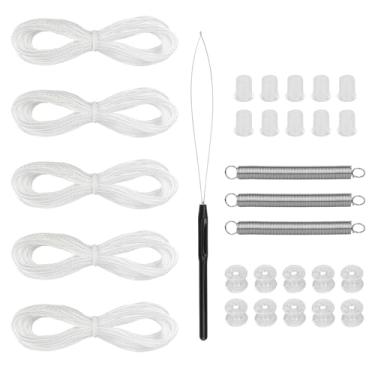 Imagem de GYPNS Kit de reparo de persiana plissada para trailer, para persianas de substituição de trailers, suporte de carretel de retenção, janelas de trailer e claraboias, peças de persiana vertical (branco)