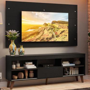 Imagem de Rack com Painel para TV até 65 Polegadas com Pés Texas Madesa, Preto
