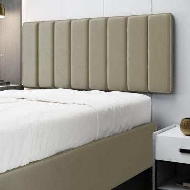 Imagem de Painel Nashira 140 Veludo Aradecor, Capuccino, CASAL PADRãO