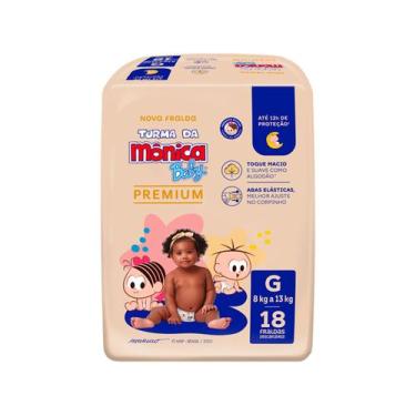Imagem de Fralda Turma da Mônica Baby Premium Jumbo Tam. G 8 a 13kg 18 Fraldas, 