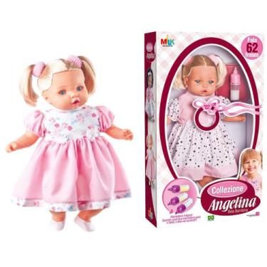 Imagem de Baby Tipo Reborn Loira Fala 62 Frases + Mamadeira C/ Leite - Milk Brin