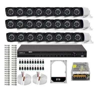 Imagem de Kit 32 Cameras Segurança Hd Dvr Intelbras 32ch mhdx Alta Resolução c/ 