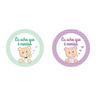 Imagem de 100 Adesivos Personalizados Chá Revelação Menino E Menina - Fixa Perso