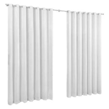 Imagem de Cortina De Microfibra 3,00X2,50 Branco Ilhós Cromado - Confecções evan