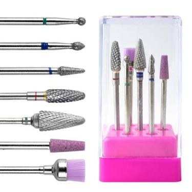 Imagem de Kit 7 Broca Tungstênio Diamantada Polir Limpeza + Suporte - Arte Seduç
