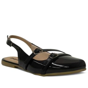Imagem de Sapatilha Slingback Infantil Menina Nº 28 ao 36 Sapato Feminino Social Bico Fino Fivela 02.47j (Preto, BR, Criança de 9 a 12 anos, Numérico, 35)