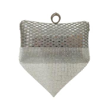 Imagem de Bolsa Clutch Festa Strass Brilho Casamentos Madrinhas - Nicbolsa, Cinz