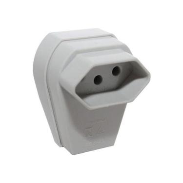 Imagem de Plug 2P+T 10A Fêmea Cinza Pezzi, Cinza