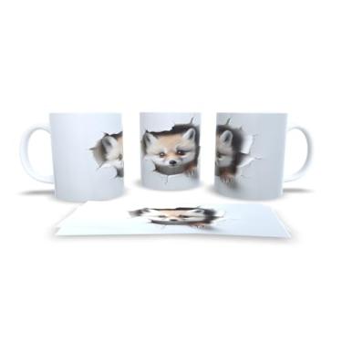Imagem de Caneca Branca de Porcelana Personalizadas Arte em 3D Animais (Mod.10)
