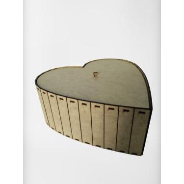 Imagem de Caixa Coração Alta G MDF 30 x 30 x 12cm - Arte Magazine