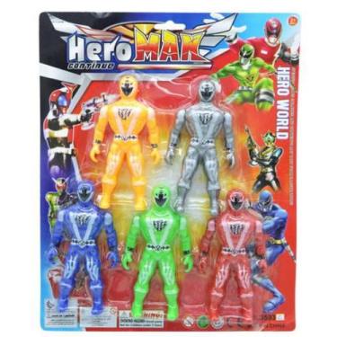 Imagem de Kit 5 Mini Bonecos Tipo Power Ranges Brinquedo De Ação - Marvel