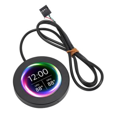 Imagem de Monitor de temperatura de computador AIO de 5.3 cm, kit de atualização de tela LCD para cooler de CPU, painel de sensor de PC, monitor de temperatura da CPU para sistemas de resfriamento de água, para