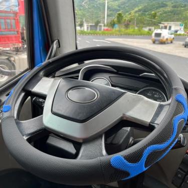 Imagem de PINCTROT XL Size 17.5-18 Inch Comfy Grip Steering Wheel Cover for Semi Truck, Fits RV, Big Rig Trucker, 18 Wheeler and Classic Cars, Anti-Slip Design 17.5-18 Inch(Silicone Blue)