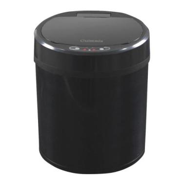 Imagem de Lixeira com Sensor Automática Preta Aço Inox 6 Litros - USB - Guimmis