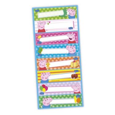 Imagem de Adesivo Retangular para Lembrancinha Peppa Pig - 24 Unidades - Regina