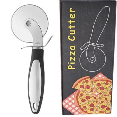 Imagem de Cortador de roda de pizza, espátula de torta de aço inoxidável com lâmina afiada para cortar tortas, fatiador de pizza com aderência segura e confortável para cortar pizza e muito mais