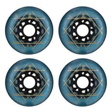 Imagem de SzBlaZe 88A PU Resistente ao Desgaste Deslizante FSK Rodas de Substituição de Patins em Linha Sem Rolamentos (pacote com 4) 72 mm 76 mm 80 mm Para Skate Inline Wave Board Rodízio Street Surf (Azul, 80