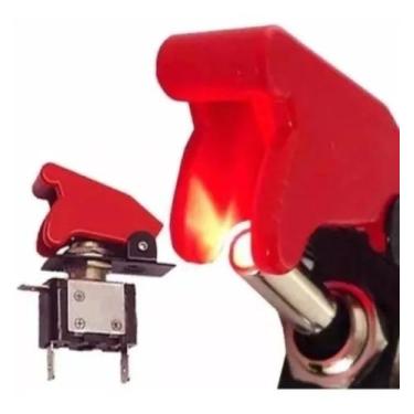 Imagem de 3 Chave Botão Caça C/ Led Neon Vermelho Tictac Som Nitro Kit - Zx