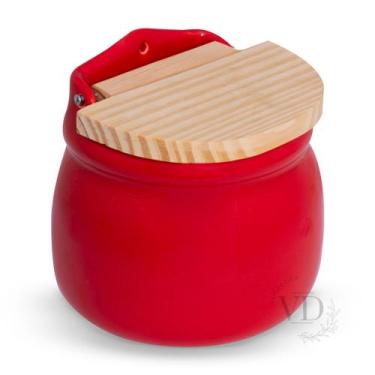Imagem de Saleiro exclusivo de porcelana vermelho - VDDECORA LAR