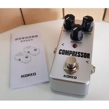 Imagem de Pedal Compressor Kokko para guitarra violão baixo, Cinza claro