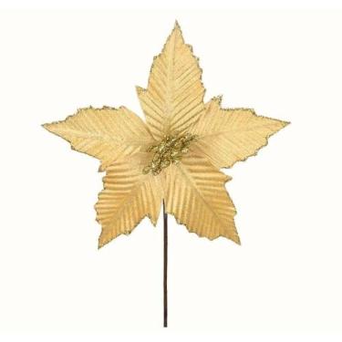 Imagem de Bico Papagaio Aveludado C/glitter Dourado 35cm Florarte