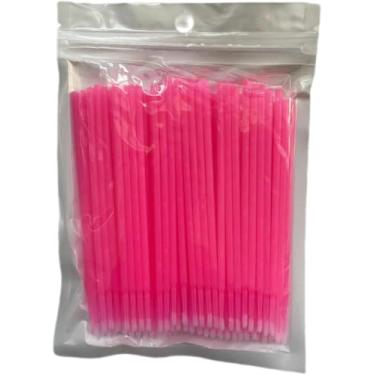 Imagem de 100 peças de bastões aplicadores de micropincel descartáveis, pontas de pincel de retoque de carro, detalhes de produtos automotivos, cuidados externos automotivos (rosa vermelha)