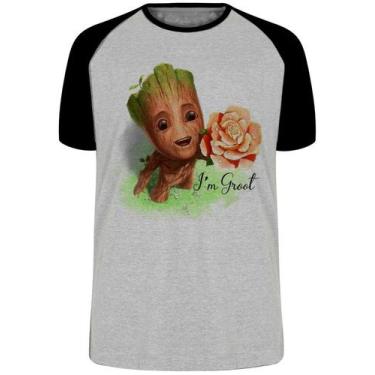 Imagem de Camiseta Groot rosa Blusa Plus Size extra grande adulto ou infantil - 