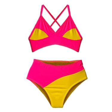 Imagem de Biquini infantil meninas sem bojo tamanho 2 a 10 anos - Kosh, Amarelo,
