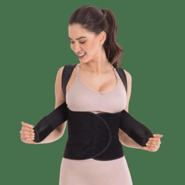 Imagem de 053CP Corretor Postural Feminina Cinta Modeladora - Esbelt, Preto, EG