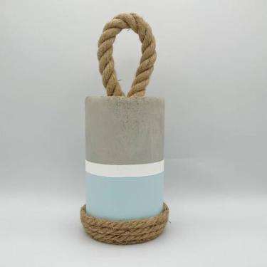 Imagem de Peso De Porta Cilindro 2kg Faixa Azul Claro Concreto Sisal - Maroubra,