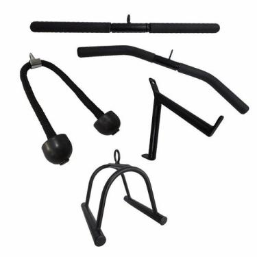 Imagem de 5 Barras Puxador Triceps Pulley Reto Curvo Corda V Triangulo - FamaFit