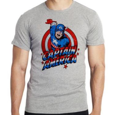 Imagem de Camiseta Capitão América Cartoon Blusa criança infantil juvenil adulto
