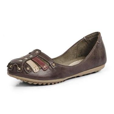 Imagem de Sapatilha Rasteira Feminina Lunari Izabela Araújo - 510 - Café, 36